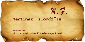 Martinak Filoméla névjegykártya